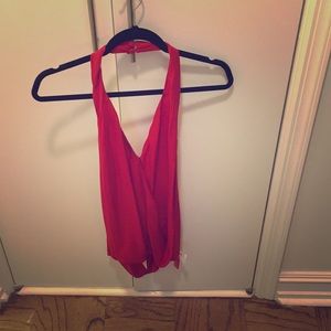 Red Parker Halter Top